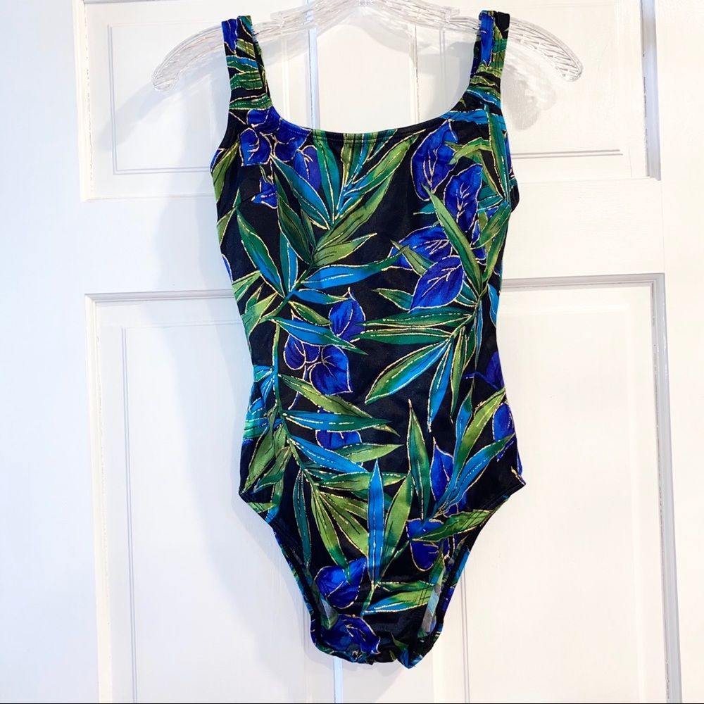 Vintage One Piece Floral Swimsuit